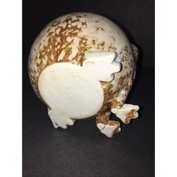 Frog Art Pottery Toothbrush Holder Cream Brown Spotted Toad Neutral Vase Flower - Picture 7 of 8